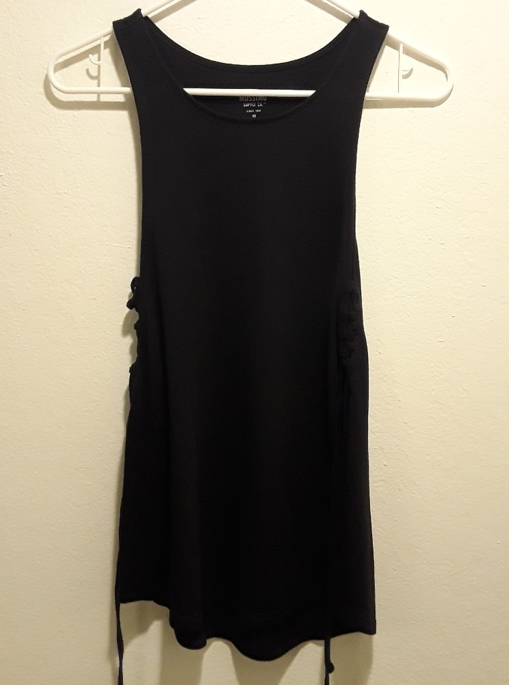 Mossimo Black Tank w/Lace-Up Sides Size XS